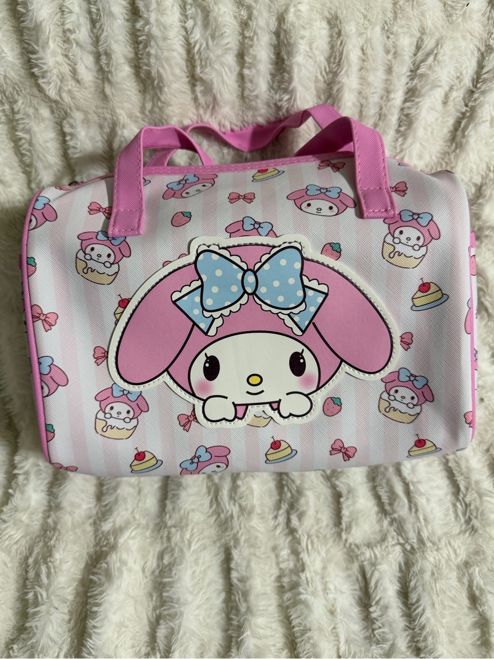 🎀 My Melody Pink Mini Faux Leather Duffel Crossbody Bag Kawaii Sanrio Style🎀